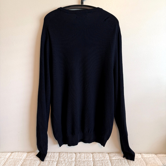 VTG Brooks Brothers Mens Knit 100% Merino Wool Black Long Sleeve Sweater Size XL - Picture 2 of 9